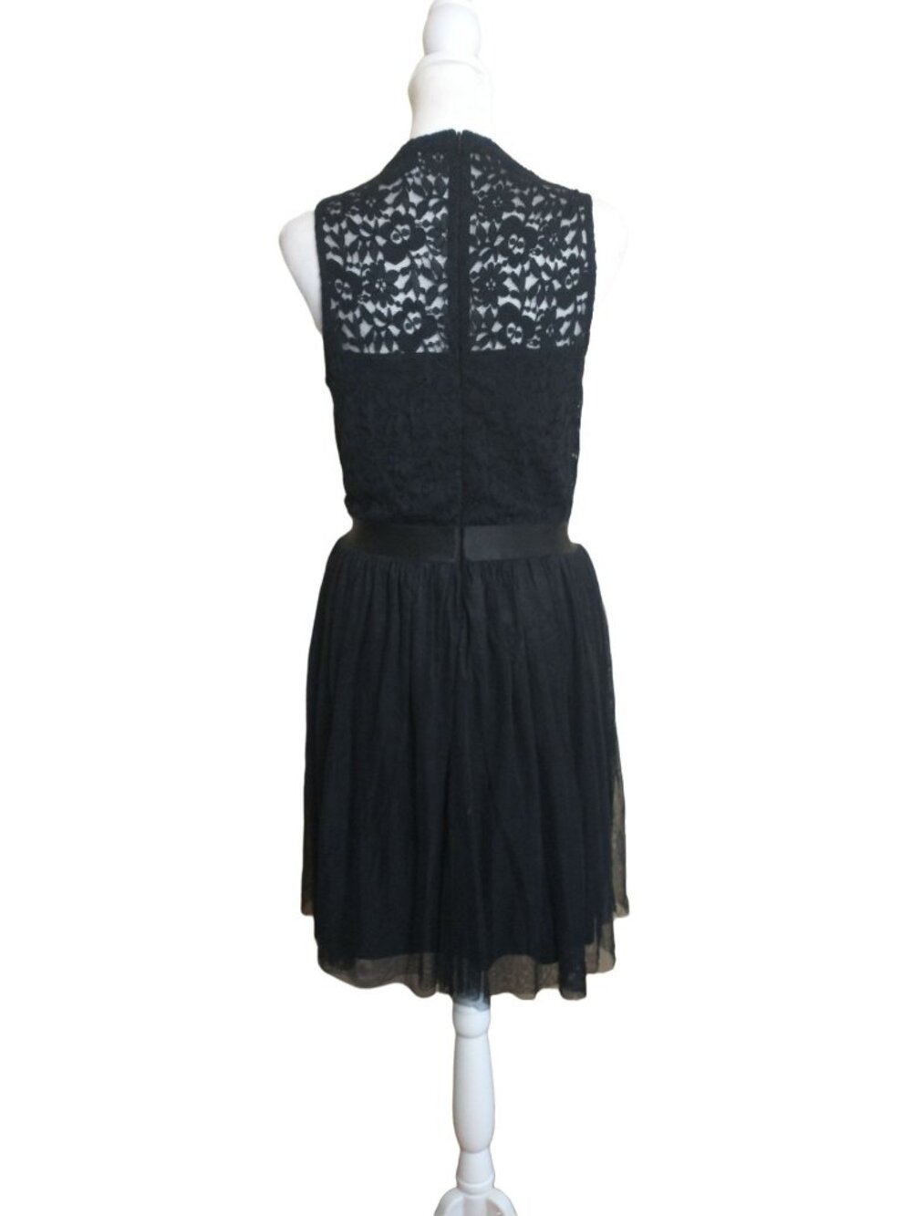 Black Lace A Line Ballerina Core Cocktail Dress Size Small - Picture 4 of 12